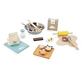 Janod - Meine Konditorei - Rollenspielzeug Küche und Essgeschirr - 19 Zubehörteile aus Holz und Filz - FSC-zertifiziert - Wasserfarbe - ab 3 Jahre, J06618