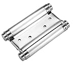 1 Stück Doppelfederscharnier – Automatisches Zweiwege-Türscharnier aus Edelstahl for Garage und Zaun – Langlebig und korrosionsbeständig(5inch)