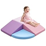 Schaumstoff Bausteine Kinder Klettern Indoor: 4 Softbausteine Riesenbausteine Spielbausteine - Weiche Bausteine Baby Montessori Großbausteine Kletterspielzeug Outdoor Doppelrampen Rampe-Set