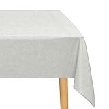 JIUZHEN Tischdecke Outdoor Tischdecke Abwaschbar Gartentischdecke Eckig Wetterfest Garten Tischdecken für Draußen,Hellgrau,135X200 cm
