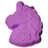 Silver-Stage Einhorn Backform Unicorn rosa Kuchenform für backen Kindergeburtstag Silikonform für Kuchen Eis Schokolade Brot Dessert Pudding BPA Freiding BPA Frei Rosa Lila