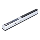 Tragbarer Dokumentenscanner, 900 DPI Handscanner für A4 Dokumente, Bilder, Seiten, Texte, PDF/JPG Format, USB 2.0, Farbfoto Mobilscanner für Zuhause, Reisen, Büro (Silver)