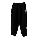 Thermo Jogginghose Kinder Einfarbig Baggy Sporthose Jungen Mädchen Thermohose Mit Gummibund Baumwolle Trainingshose Lang Freizeithose Mit Gummizug Gefütterte Cargohose (Black, 5-6 Years)