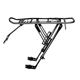 Fahrrad-Gepäckträger aus Aluminiumlegierung, verstellbarer Outdoor-Fahrradträger, leichter Fahrrad-Gepäckträger, 40 x 14 x 18 cm, für V-Zubehör (schwarz)