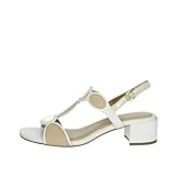 MARCO TOZZI Damen Sandalen mit Absatz Elegant Vegan, Weiß (White Comb), 38 EU