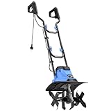 KANWOD Elektro Motorhacke 1500 W, Bodenhacke mit 36 cm Arbeitsbreite & 22 cm Arbeitstiefe, Robuste Hackmesser mit vierarmigen Klingen, Gartenfräse zum Umgraben und Auflockern des Boden, Schwarz/blau