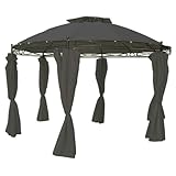 Linder Ersatzdach für Pavillon rund Ø3,5m beige, rot, grau oder Taupe wasserdicht Dach, Farbe:steingrau