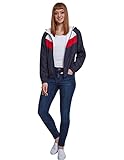 Urban Classics Damen Jacke Ladies 3 - Tone Windbreaker TB2009, Gr. Large (Herstellergröße: L), Mehrfarbig (Navy/White/Fire Red 01243)