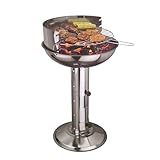 Säulengrill, Holzkohlegrill, Edelstahl, RUND 39 x 68 cm