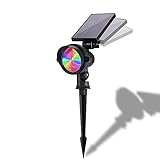 Solarleuchten für den Außenbereich, 7 Farben, Solar-Outdoor-Halloween-Weihnachtsbeleuchtung, Landschaftsbeleuchtung, Solar-Strahler für Haus, Hinterhof, Pool, Weg, Garten, Hof, Deck, 38 LEDs