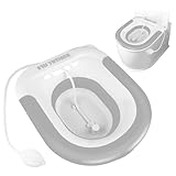 TNOMSNO Sitzbad für Toilette, Bidet Einsatz für Toilette mit Spülung, Faltbares Sitzbadewanne Erwachsene, Sitzbadewanne für Hämorrhoidenbehandlung, Wochenbettpflege, Schwangere und ältere Menschen