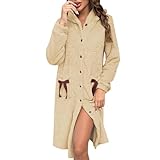 Hsternexy Bademantel Herren Baumwolle, Bademantel Damen Herren Warm Flauschig Morgenmantel Fleece Bequem Saunamantel Hausmantel Leicht Winter Robe Sauna Weich Bathrobe