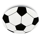 BRILONER - LED Deckenlampe mit Fußballmotiv, neutralweiße Lichtfarbe, 12 Watt, 1300 Lumen, Lampe Fußball, Deckenleuchte, Wohnzimmerlampe, Kinderzimmer, Jugendzimmer, 27,5x6,5 cm, Schwarz-Weiß