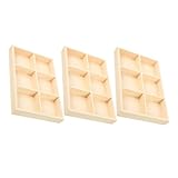 HOMOCONO 3er-box Mit Holzfächern Großes Holztablett Holztabletts Zum Basteln Organizer Für Schreibtischschubladen Holzschalen Zum Basteln Kartensortierfach Kiefernholz