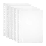 Klarsichthüllen, 100 transparente Dokumententaschen, Einsteckseitenschutz, Öffnung oben, gelocht, stabile PP-Binder, Kunststoffhüllen, Dokumentenschutz für Aktenpapier