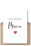The Life Barn Postkarte mit Umschlag Weltbeste Mama Karte zum Geburtstag Glückwünsche Muttertag