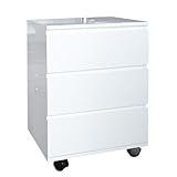 riess-Ambiente Moderner Rollcontainer Big Deal 45cm weiß Hochglanz 3 Schubladen Aktenschrank Druckertisch Büroschrank Rollwagen Beistelltisch Aktencontainer