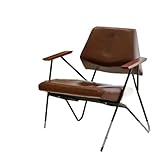 SLOQYNAPU Balkon-Bistro-Tisch und Stühle-Set, Retro-Eisen, Lounge, Café, Bar, Sofa, Stühle, kommerzielle Café-Möbel, Terrasse, Outdoor-Stil(Brown Single Chair)