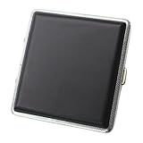 PACKOVE Metal Cigarette Case Herren Zigarettenetui Tragbar Zigaretten Metall Box Schwarz Robust Einfach zu Tragen Schützt vor Zerdrücken und Feuchtigkeit