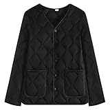 Übergangsjacke Damen Leichte Winterjacke Oversized Steppjacke mit Reißverschluss Bequeme Mantel Daunenmantel Warm Outwear Gesteppte Dicke Winterjacke Outdoor Jacken Einfarbige Steppjacke