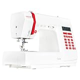 VERITAS Nähmaschine Claire I Computer-Nähmaschine I 197 Programme mit Speicherfunktion I Auto-Fadenspannung & Einfädelhilfe I Fadenabschneider I Alphabet & Zahlen I LCD-Display & LED-Nählicht (weiß)