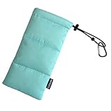 SAFACUS Thermo Handyhülle Tasche Universal Daunen Pouch Handysocke Weihnachten Geschenke für Smartphones Handy Winter Handyhülle für iPhone 15 14 13Plus X, Samsung Galaxy (Baby Blue)