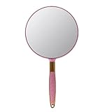 YCHMIR Handspiegel mit Griff, Friseur-Handspiegel für Salon, Rosa, 17,5 x 33 cm