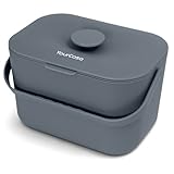 YourCasa® Biomülleimer Küche 5L - Komposteimer Küche für alltäglichen Biomüll Behälter - Spülmaschinenfest - Geruchsdicht mit Sieb & ergonomischen Griff Bio Mülleimer Klein Komposter Küche (Anthrazit)
