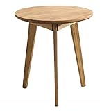 Kleiner runder Esstisch aus massiver Eiche, moderner Küchenmöbel, Massivholztisch für Esszimmer