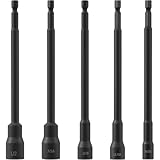 Hipzeepo Magnetisches SAE Nuss-Bit-Set 6 Langer Power-Bits-Halter mit 1/4 Sechskantschaft (5 Stück) für Schlagbohrmaschine