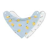 LÄSSIG Baby Lätzchen Halstuch Dreieckstücher Set 2 Stk. Bio-Baumwolle Druckknopf wendbar/Baby Bandana Happy Fruits Lemon