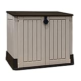 Keter 17197253 Store It Out Midi Gartenlager aus Kunststoff, Schuppen, Beige und Braun, 845 L, 130 x 74 x 110 cm