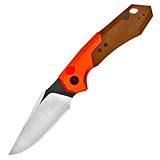 Joa klappmesser klein camping wandern leicht taschenmesser Alu tanto edc stahl messer aus G10 griff faltbar outdoor messer survival Jagdmesser gegen einhandmesser braun orange