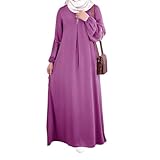 FUPODD Muslimische Robe Frauen Gebetskleid Abaya Einteiler Damen Muslim Hochzeit Lang Elegant Kleider Zum Beten Islamische Ramadan Gebetskleidung Islam Maxikleid Langarm Arabische Türkisches Kaftan