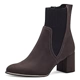MARCO TOZZI Damen Stiefeletten mit Absatz Spitz Elegant, Grau (Anthracite Com), 36 EU