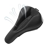 Fahrradsattelkissenbezug, Fahrradsitzkissen - Fahrrad-Sitzbezug, hohler Sattel, reflektierend, gepolstert, Ersatz,Ergonomisch gepolsterter Fahrradsattel-Kissenbezug für Heimtrainer, Radfahren