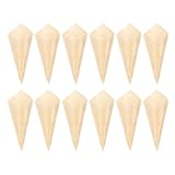 Gatuida Einweg Holzkegel 50 Stück Biologisch Abbaubar 11cm Nachhaltige Party Eistüten für Vorspeisen Desserts Catering