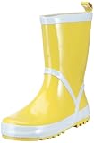 Playshoes Kinder Gummistiefel aus Naturkautschuk, trendige Unisex Regenstiefel mit Reflektoren, Gelb, 32/33 EU
