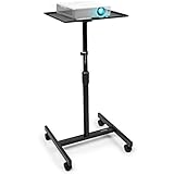 Duronic WPS20 Arbeitstisch | Laptoptisch 67 x 99 cm bis 10 kg | Computertisch mit Rollen | Höhenverstellbarer Projektortisch für Beamer | Sitz-Stehtisch Schreibtisch Rolltisch Beistelltisch Sofatisch