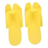 DECORNIJIA 10 Paare Einweg Hausschuhe Rutschfest EVA Gelb Bequeme Gästepantoffeln für Salon Spa Strand und Badezimmer Praktische Einwegslipper für Besucher und Pediküre