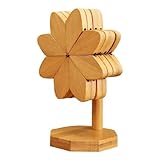 Holzuntersetzer für heiße Gerichte, Windmühlen-Untersetzer aus Holz, faltbar, Windmühlen-Form, Ma Set, Holzbeständige Topfuntersetzer Hitze