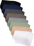 8 Stück Bandeau BHS für Damen, Trägerlose BHS Ungepolsterte Bandeau Tops Dehnbare Nahtlose Bralette (as3, Alpha, l, Regular, Regular, Frische Farben)