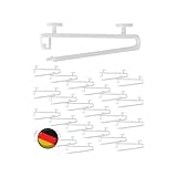 De-Plastik Schlaufengleiter | 5 cm Schlaufen | Innenlauf Vorhangschiene | Perfekte Aufhängung für Gardinen und Vorhänge | Verschließbar | Ideal für Wohnzimmer, Schlafzimmer und Büro | 24er-Set | Weiß