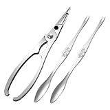 Ipetboom Teiliges Meeresfrüchte Werkzeug Set aus Edelstahl Robustes Krabben Hummerzangen Set mit Krabbenschere und Meeresfrüchte gabeln Rutschfester Griff Korrosionsbeständig zum Garnelen