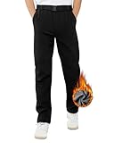 ATLASLAVA Skihose Herren Winter Softshellhose Wasserdicht Winterhose Warm Outdoorhose Wanderhose Schneehose Gefüttert Trekkinghose Schwarz M