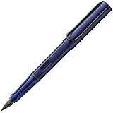 Lamy AL-star dark dusk Füller – Füllhalter mit ergonomischem Griff & polierter Stahlfeder in Strichbreite M – leichtes Aluminiumgehäuse – inkl. Tintenpatrone T 10 blau – Rechtshänder