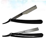 Beaupretty 2 Stück Manuelles Rasiermesser Schwarz Langlebig und Sicher für Präzise Nassrasur von Bart Koteletten und Feinem Haar Tragbar für Zuhause und Reisen für Herren Bartpflege und