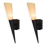 Lichthandel Hoch 2 Stück Wandfackel Liverpool Vintage Wandleuchte Landhausstil mediterrane Wandlampe Wandleuchte Fackel Lampe rostbraun Wandfackeln für Innen Wandbeleuchtung (2x kurz rostbraun/beige)
