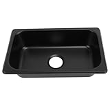 Generic Rechteckiges Spülbecken aus RV 304-Edelstahl für Wohnmobile, Glattes, Leicht zu Reinigendes Küchenbecken mit 40-mm-Abfluss, 9,45 X 5,31 X 2,36 Zoll (Sprühen Sie Schwarz GR-1465B)