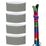 TIXIPEM Ski-Befestigungsgurte [4 Stück] – Wintersport-Zubehör, Tragegurt mit Schutzpolster, Verwendung zum Tragen von Ski-Boards und Stangen, [Grau] verstellbares Klettband